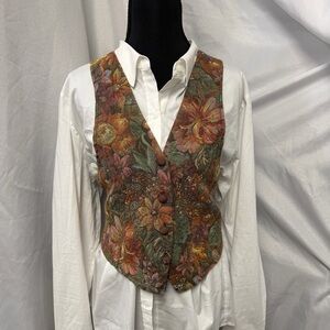 Vintage Floral Tapestry Vest